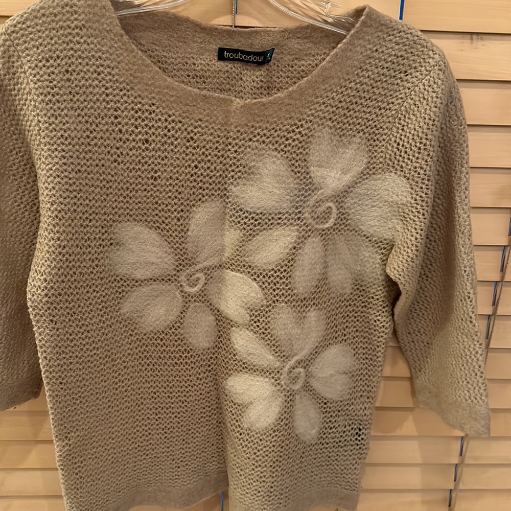 Troubadour for Anthropologie Snow Blossom Wool Sweater/Top - Picture 4 of 7